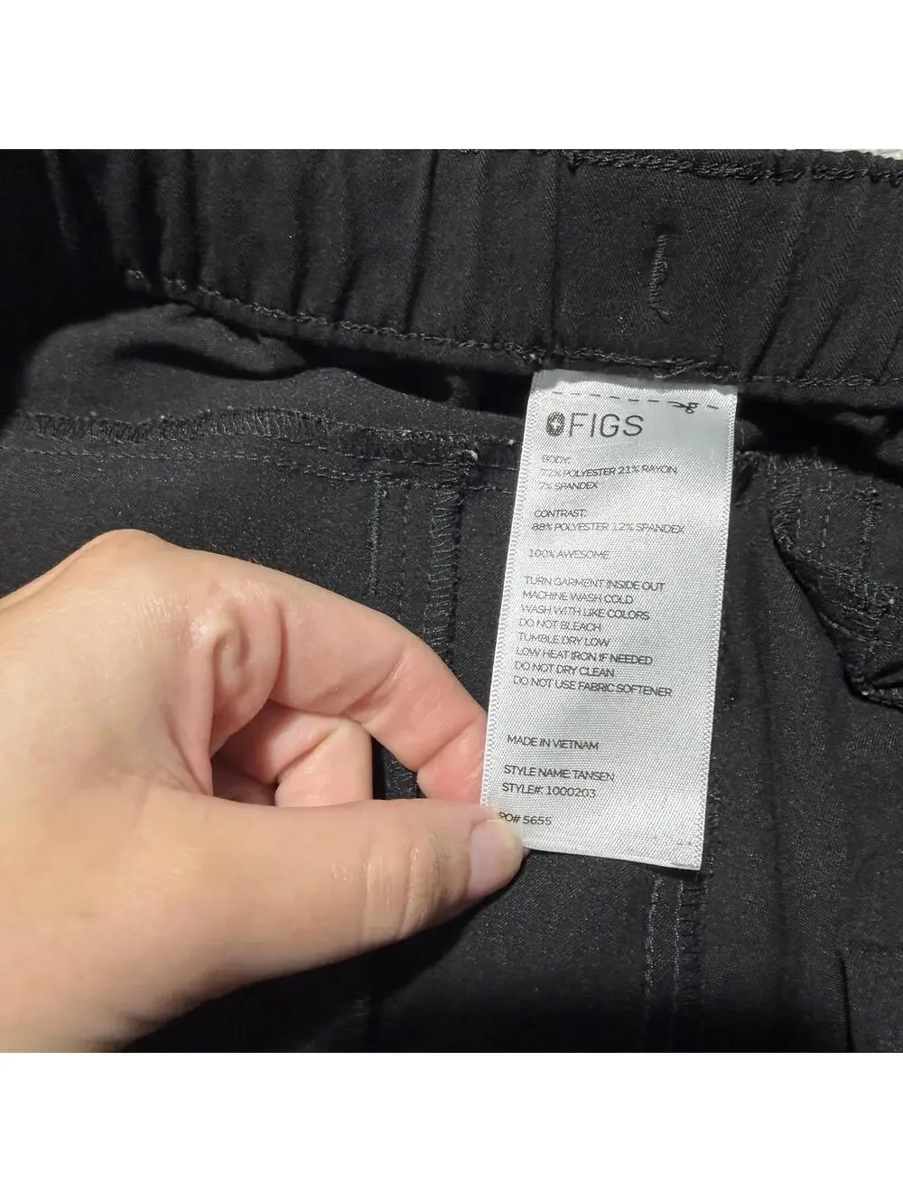 FIGS Men Tansen Jogger Scrub Pants Black Size Large
